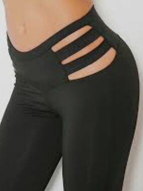 Bombshell Sportswear Black Leggings with Side Cutouts